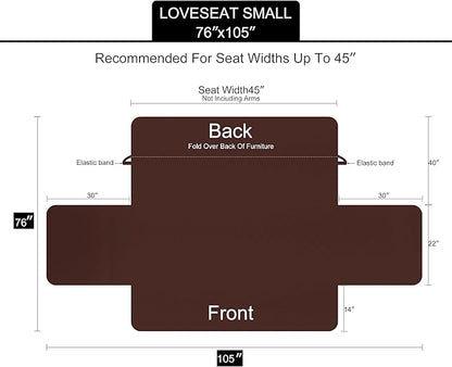 U-NICE HOME Loveseat Sofa Cover Reversible Couch Covers for 2 Cushion Couch for Dogs Furniture Protector Cover with Elastic Straps Water Resistant(Loveseat Small, Burgundy/Tan)