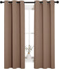 NICETOWN Blackout Window Curtains and Drapes for Kitchen, Window Treatment Thermal Insulated Solid Grommet Blackout Drapery Panels (Set of 2 Panels, 34 by 63 Inch, Cappuccino)