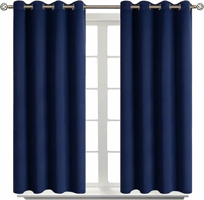 BGment Blackout Curtains for Living Room - Grommet Thermal Insulated Room Darkening Curtains for Bedroom, Set of 2 Panels (52 x 54 Inch, Navy Blue)