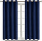 BGment Blackout Curtains for Living Room - Grommet Thermal Insulated Room Darkening Curtains for Bedroom, Set of 2 Panels (52 x 45 Inch, Navy Blue)