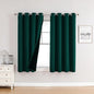 ChrisDowa 100% Blackout Curtains for Bedroom with Black Liner, 2 Thick Layers Total Blackout Thermal Insulated Grommet Window Curtains 2 Panels Set (Forest Green, 52 x 63 Inch)