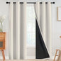 SimpleHome 100% Blackout Curtains for Bedroom,Thermal Insulated Grommet Window Drapes Room Darkening Cream Curtains for Living Room with Black Back,42 x 84 Inch,2 Panels