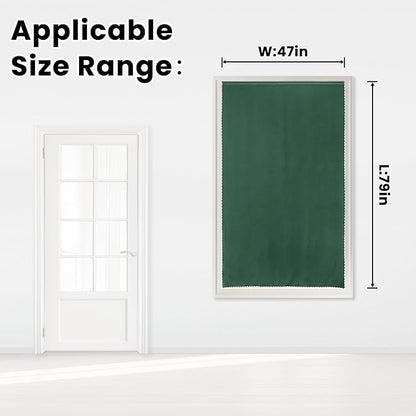 Blackout Curtains for Bedroom Stick On Curtains Window Shades Pull Down Blackout Window Cover No Drillng Self Adhesive Curtains No Rod Small Curtain 47" W X 79" L, Dark Green, 1 Panel
