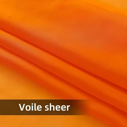 youleyar Solid Sheer Rod Pocket Curtain Voile Draperies 4 Panels White Beige Black Grey Ivory 52 Inch Width 45 Inch Long 1 Pair for Kitchen Bedroom Children Living Room Yard(Orange,52 Wｘ45 L)