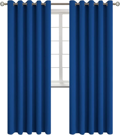 BGment Blackout Curtains for Bedroom - Grommet Thermal Insulated Room Darkening Curtains for Living Room, 70 x 84 Inch, 2 Panels, Royal Blue