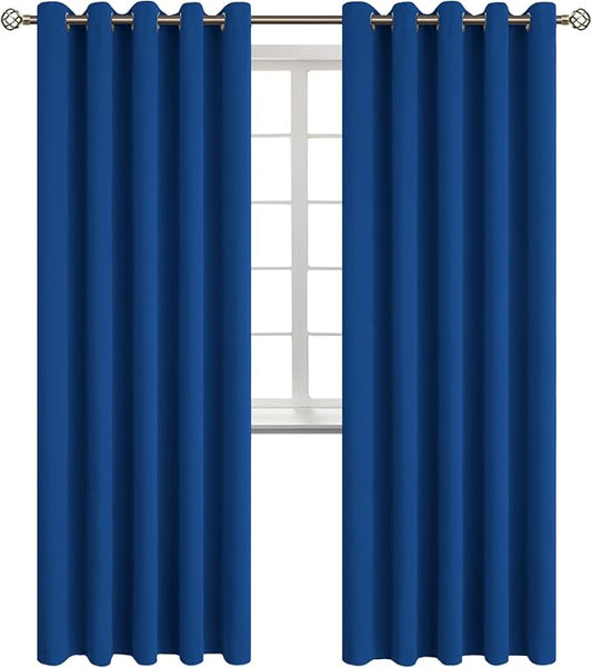 BGment Blackout Curtains for Bedroom - Grommet Thermal Insulated Room Darkening Curtains for Living Room, 70 x 84 Inch, 2 Panels, Royal Blue