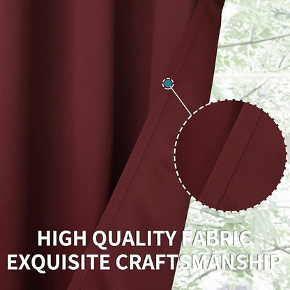 BGment Blackout Curtains for Bedroom - Grommet Thermal Insulated Room Darkening Curtains for Living Room, Set of 2 Panels (70 x 63 Inch, Burgundy)