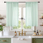 BGment 40 Inch Length Light Green Linen Curtains - Short Semi Sheer Drapes Textured for Living Room Window Spring Decorative with Rod Pocket Lightweight Rustic, 2 Panels Set, 42 X 40 Inch