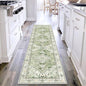 Yamaziot Washable Runner Rug, 2x8 Non-Slip Boho Vintage Hallway Rug Runner with Rubber Backing, Stain Resistant & Low Pile Faux Wool Distressed Carpet Runner for Kitchen, Laundry, Entrance, Sage Green