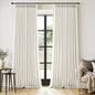 MIULEE Pinch Pleated Thick Linen Curtains 102 Inches Long 2 Panels for Living Room Bedroom, Linen Texture Pleat Drapes Memory Trained Light Filtering Neutral Ivory Cream Farmhouse Window Curtains