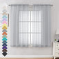 OVZME Light Grey Sheer Curtains 63 Inches Long 2 Panels - Soft Light Filtering Window Sheer Panels for Living Room/Bedroom, Top Dual Rod Pocket, 1 Pair, Each 42Wx63L Inches