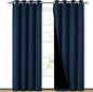 NICETOWN Moroccan Blue Full Shade Curtain Panels, Pair of Energy Smart & Noise Blocking Out Blackout Drapes for Dining Room Window, Thermal Insulated Guest Room Lined Window Dressing, 52 x 84 inch