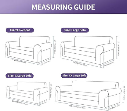 Joccun Stretch Couch Cover Slipcovers, 1-Piece Sofa Covers for 3 Cushion Couch Spandex Jacquard Washable Furniture Protector Cover for Living Room,Kids,Pets(Sofa,Chocolate)