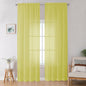 OWENIE Lemon Sheer Curtains for Bedroom Living Room 96 Inches Long 2 Panels Set, Soft Solid Light Filtering Clear Sheer Ceiling to Floor for Large Window, 2Pcs, Each 42" W x 96" L, Lemon
