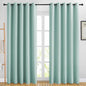 NICETOWN Blackout Curtains for Bedroom - Window Treatment Energy Saving Thermal Insulated Solid Grommet Blackout Drapes for Living Room (Aqua Blue, 1 Pair, 66 by 84-Inch)