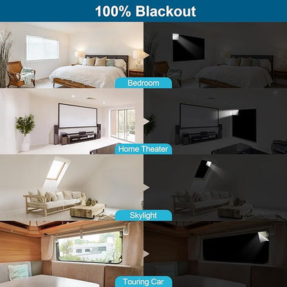 100% Blackout Curtains for Bedroom, Portable DIY Window Blinds, No Drill Window Shades & Blackout Blinds with Stickers & Tabs for Travel, Dorm Room, Media Room (157" x 57")