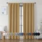 Simplebrand Ava Gold Blackout Curtains for Bedroom 84 Inch Length 2 Panels Set, Solid Thermal Insulated Privacy Living Room Window Treatment Curtains Blackout Drapes, W40 x L84 Inch, Gold