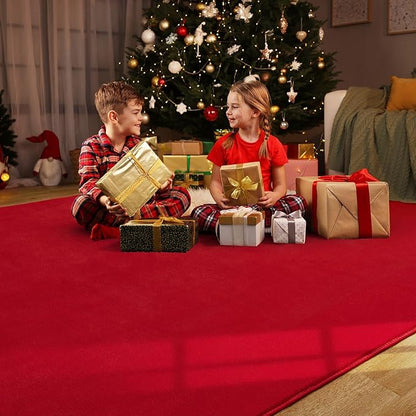 Amearea Large Modern Area Rugs for Bedroom Living Room, 6x9 Feet Red Thickened Memory Foam Rug, Fluffy Indoor Washable Rugs Non Slip Minimalist Carpet for Boys Girls Dorm Nursery Room Decor