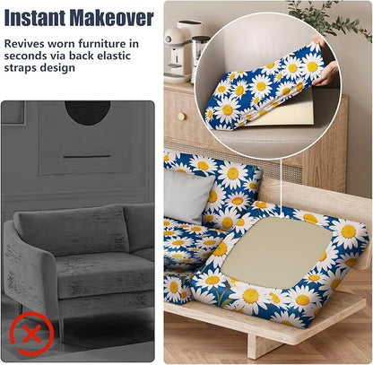 8Pcs Stretch Patio Cushion Covers, Outdoor Couch & Sofa Replacement Slipcovers for Patio Furniture Cushion Covers, Washable Reusable Furniture Protector