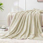 BEDELITE Fleece Throw Blanket for Couch – 3D Ribbed Jacquard Soft and Warm Decorative Fuzzy Blanket – Cozy, Fluffy, Plush Lightweight Beige Throw Blankets for Bed, Sofa, 50x60 inches