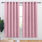 NICETOWN Bedroom Curtains Blackout Drapery Panels, 2 Panels, 70 x 72 inches, Rouge Pink, Three Pass Microfiber Thermal Insulated Solid Ring Top Blackout Window Curtains/Drapes