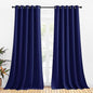 NICETOWN Bedroom Curtains Blackout Drapery Panels, 2 Panels, 70 x 108 inches, Royal Blue, Three Pass Microfiber Thermal Insulated Solid Ring Top Blackout Window Curtains/Drapes