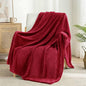 Exclusivo Mezcla Fleece Throw Blanket Extra Large, Super Soft and Warm Blankets for Couch, Sofa and Bed Waffle Textured, Cozy, Fuzzy and Lightweight (Deep Red, 50x70 Inches)