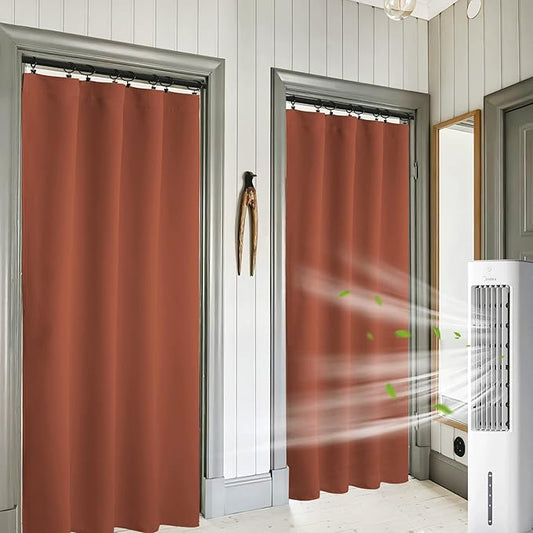 RYB HOME Blackout Curtains for Bedroom 84 inches Long 2 Panels Set, Privacy Thermal Insultaed Sunlignt Heat Blocking Drapes for Nursery Rental Room, Width 42 by Length 84, Burnt Orange