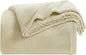 KMUSET Super Soft Throw Blanket Premium Silky Flannel Fleece Twin Size Beige Microfiber Lightweight Blanket All Season Use