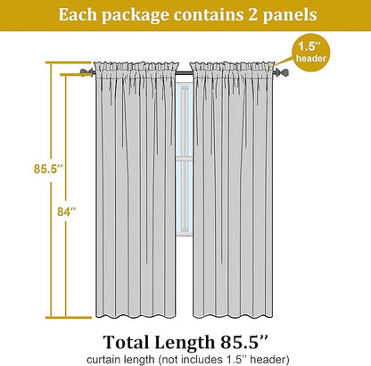 OWENIE Sheer Curtains 84 inch Length, Ivory Sheer Cutains 2 Panels Set for Bedroom/Living Room, Rod Pocket Voile Fimly Drapes, 2pcs, Each 42" W x 84" L