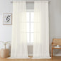 OVZME 2 Pack Ivory Sheer Curtain Panels - 120 Inches Length Light Filtering Sheer Curtains for Living Room, Elegant Window Treatments for Sliding Glass Door, Each 42" W x 120" L