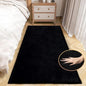 ORINOVA Black Fluffy Rug for Bedroom Shag Rug Washable Carpet Faux Rabbit Fur Rugs for Living Room Hallway Teen Room Décor Nursery Rugs Runner 2x6