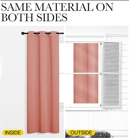 NICETOWN Coral Room Darkening Curtain Drapes - Window Treatment Light Blocking Privacy Curtain Panels for Home Decoration (Set of 2, 42 inches by 95-inch)