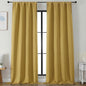 Simplebrand Bright Gold Blackout Curtains for Bedroom 96 Inches Long 2 Panels, Solid Thermal Insulated, Energy Saving Living Room Window Treatment Curtains Blackout Drapes, W50 x L96 Inch, Bright Gold