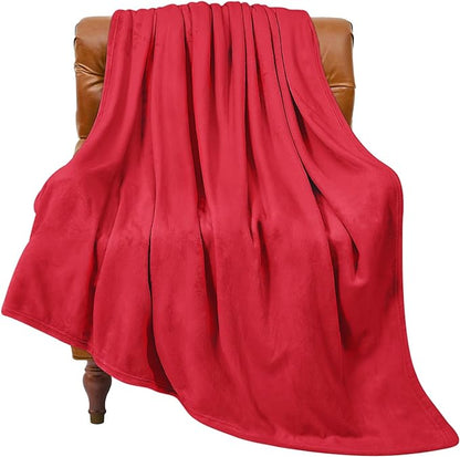 BEDELITE Fleece Blanket Twin Size Red Throw Blanket for Couch & Bed, Luxury Plush Cozy Fuzzy Blanket 60x80 inches, Super Soft Warm Lightweight Throw Blanket for Travel Camping