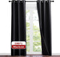 NICETOWN High-End Thermal Kitchen Curtains, Full Blackout Curtains 84 Inches Long for Dining Room, Soundproof Window Treatment Drapes for Hall Room, Black, 37" Wide Per Panel, Set of 2 Panels