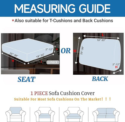 XINEAGE Large Couch Cushion Covers Seat Cushion Cover Thick Stretch Sofa Slipcovers 1 Piece Individual Couch Covers with Elastic Bottom(Single XL Seat Cushion/Backrest,Light Grey)