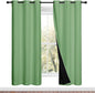 NICETOWN 100% Blackout Window Curtain Panels, Forest Green, 2 Pieces, 42-inch Wide Per Panel, Full Light Blocking Drapes with Black Liner for Nursery, 72-inch Drop Thermal Insulated Draperies
