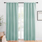 NICETOWN Blackout Curtains for Living Curtains, Aqua Blue, 1 Pair, 34-inch W x 84-inch L, Home Decorations Thermal Insulated Solid Pole Top Blackout Drapes for Living Room