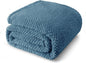 Whale Flotilla Queen Size Fuzzy Fleece Blanket, Fluffy Warm Soft Jacquard Bed Blankets for All Season, Lightweight and Cozy, 90x90 Inch, Slate Blue