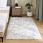 Latepis 3x4 Area Rug White and Grey Tips Faux Sheepskin Fur Rug Washable Fluffy Rugs for Bedroom Bedside Plush Fuzzy Boho Rug Luxury Home Decor