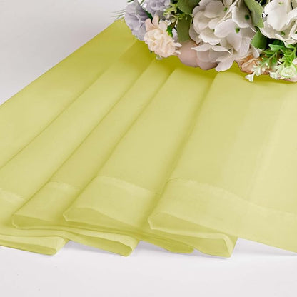 OWENIE Lemon Kitchen Sheer Curtains for Bedroom Living Room 45 Inch Length, Bedroom, Soft Solid Light Filtering Voile Short Sheer Curtain for Small Window, 42" W x 45" L, Lemon