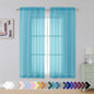 Simplebrand Turquoise Sheer Curtains 63 Inch Length 2 Panels, Rod Pocket Solid Color Window Sheer Curtain Panels, Elegant Curtains & Drapes for Living Room, Bedroom 2 Panels (Turquoise, 42" W x 63" L)