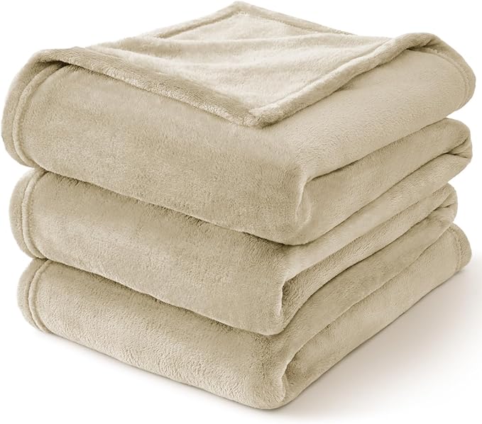 BEDELITE Fleece Blanket Linen Throw Blankets for Couch & Bed, Luxury Plush Cozy Fuzzy Blanket 50" x 60", Super Soft Warm Lightweight Throw Blanket for Travel Camping
