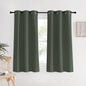 NICETOWN Thermal Insulated Curtains Blackout Draperies, Dark Mallard, Set of 2, 34 by 60 inches Long, Window Treatment Solid Grommet Room Darkening Drape Panels for Bedroom