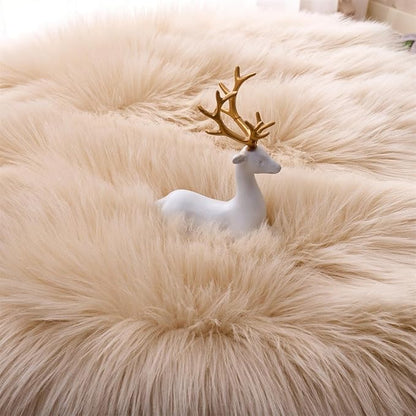 Arbosofe Ultra Soft Faux Fur Rug, Area Rugs, Beige Fluffy Shaggy Fur Rug for Bedroom & Living Room, Kids Room Decor, 2 x 6 Feet Sheepskin