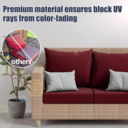 8Pcs Stretch Patio Cushion Covers, Outdoor Couch & Sofa Replacement Slipcovers for Patio Furniture Cushion Covers, Washable Reusable Furniture Protector