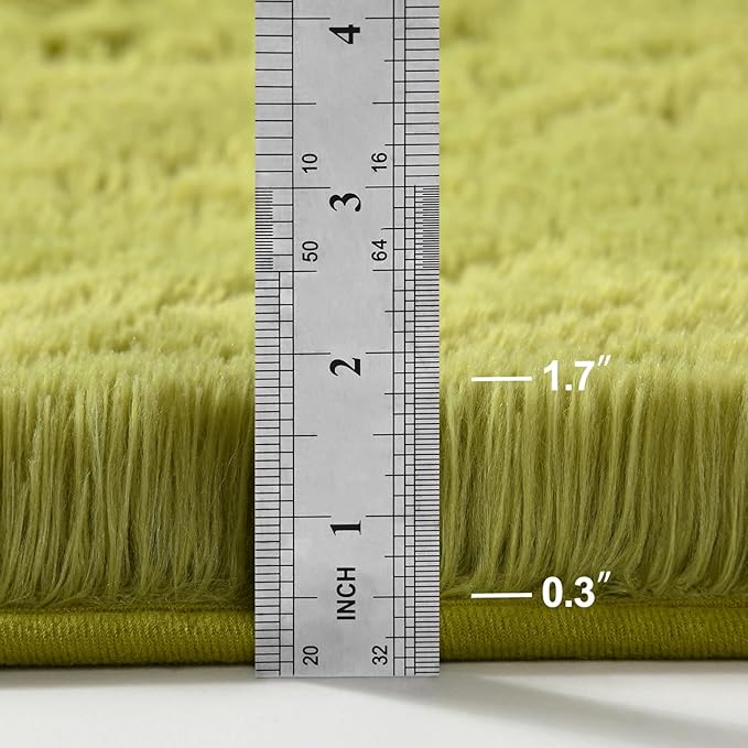 Deerhoo Large Shag Area Rugs 6 x 9, Plush Fuzzy Rugs for Living Room, Ultra Soft Fluffy Furry Rug for Bedroom, Indoor Carpet Nursery Rugs for Kids Room Home Decor, Green