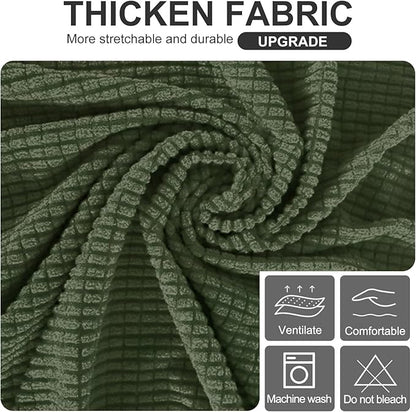 U-NICE HOME Stretch Futon Cover Armless Bed Slipcover - Soft Jacquard Fabric Washable for Pet Friendly, Loden Frost