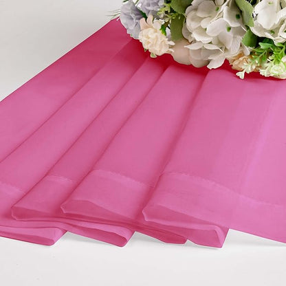 OWENIE Hot Pink Sheer Curtains 84 Inches Long for 2 Panels Set, Solid Light Filtering Voile Sheer Curtains for Living Room Bedroom, Modern Rod Pocket Hot Pink Curtain, 2 Pcs Total 84 Width 84 Long